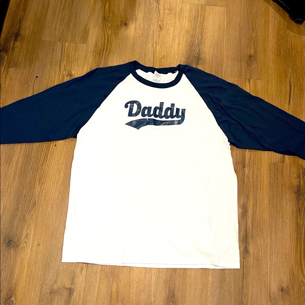 Daddy Baseball Tee. 3/4 sleeves.